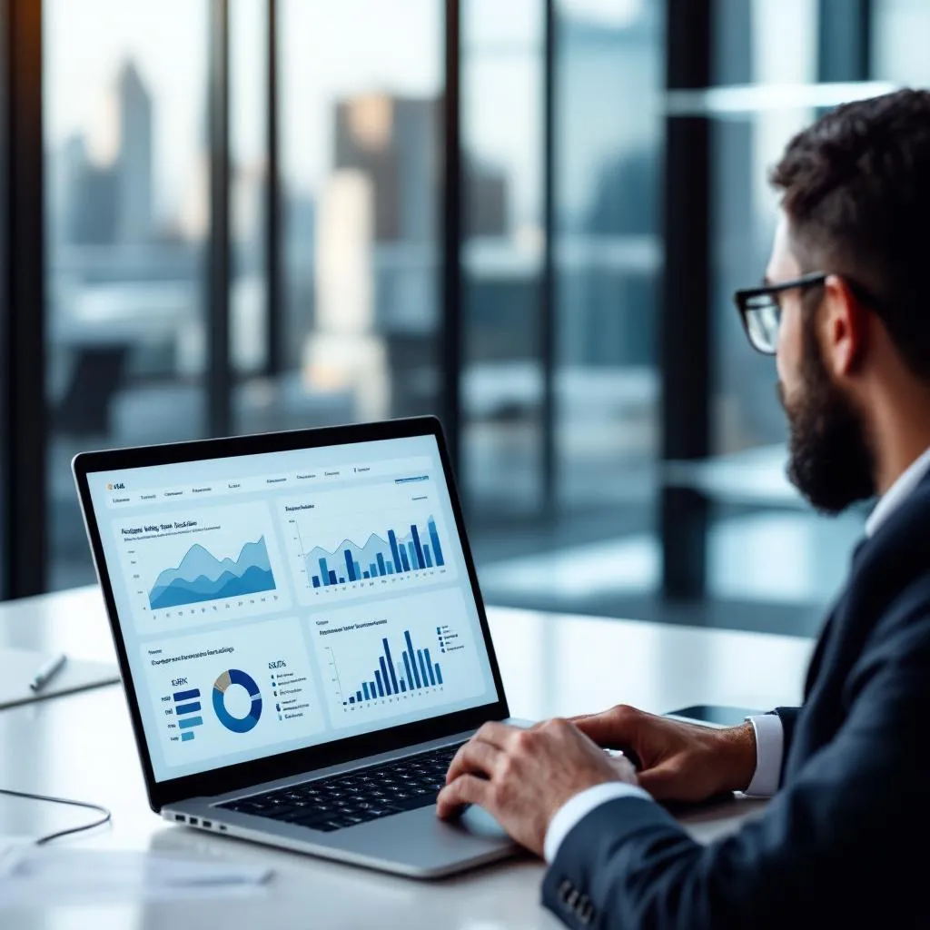 Türkiye'de bir iş danışmanı veri analizi dashboard'unu incelerken