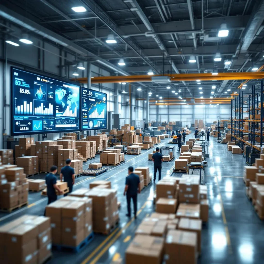 Türkiye'deki bir üretim tesisinde tedarik zinciri operasyonları ve lojistik merkezi